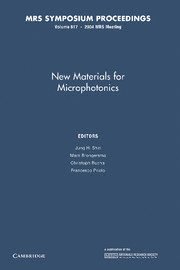 bokomslag New Materials for Microphotonics: Volume 817