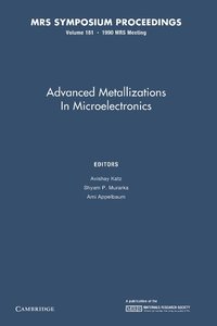 bokomslag Advanced Metallizations in Microelectronics: Volume 181