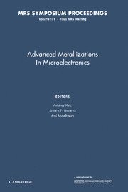 bokomslag Advanced Metallizations in Microelectronics: Volume 181