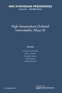 bokomslag High-Temperature Ordered Intermetallic Alloys IX: Volume 646