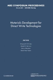 bokomslag Materials Development for Direct Write Technologies: Volume 624