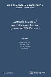 bokomslag Materials Science of Microelectromechanical Systems (MEMS) Devices II: Volume 605