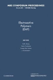 bokomslag Electroactive Polymers (EAP): Volume 600