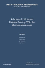 bokomslag Advances in Materials Problem Solving with the Electron Microscope: Volume 589
