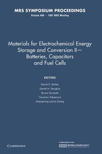 bokomslag Materials for Electrochemical Energy Storage and Conversion II-Batteries, Capacitors and Fuel Cells: Volume 496