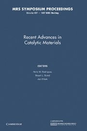 bokomslag Recent Advances in Catalytic Materials: Volume 497