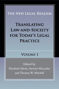 bokomslag The New Legal Realism: Volume 1