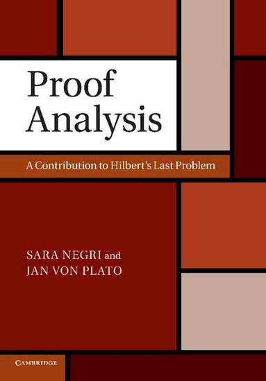 Sara Negri, Jan von Plato - Proof Analysis, Häftad