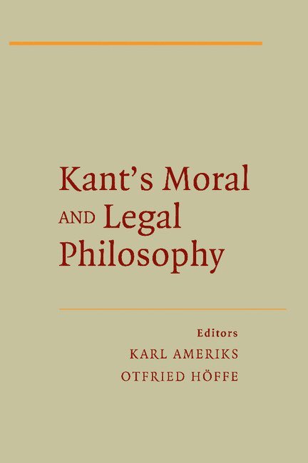 Kant's Moral and Legal Philosophy 1