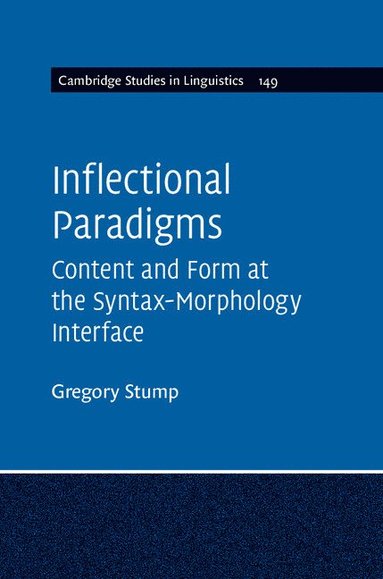 bokomslag Inflectional Paradigms