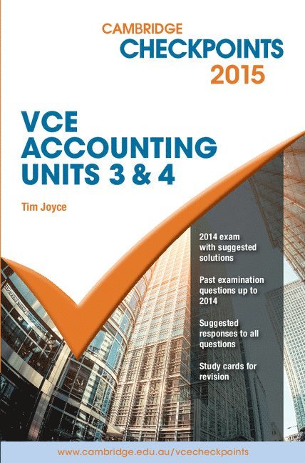 Tim Joyce - Joyce, T: Cambridge Checkpoints VCE Accounting Units 3&4 201, Häftad. Tillgänglighet: Tillfälligt slut
