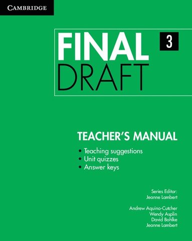 bokomslag Final Draft Level 3 Teacher's Manual