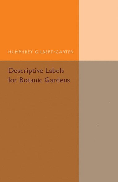 bokomslag Descriptive Labels for Botanic Gardens