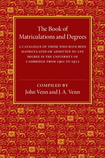 The Book of Matriculations and Degrees 1
