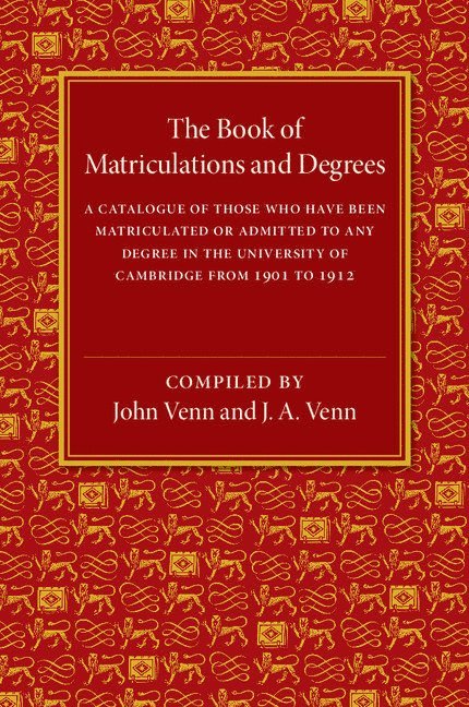 The Book of Matriculations and Degrees, Häftad