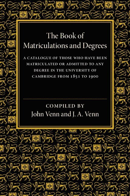 The Book of Matriculations and Degrees 1