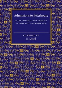 bokomslag Admissions to Peterhouse