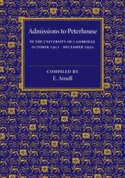 bokomslag Admissions to Peterhouse