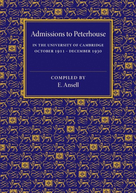 Admissions to Peterhouse 1