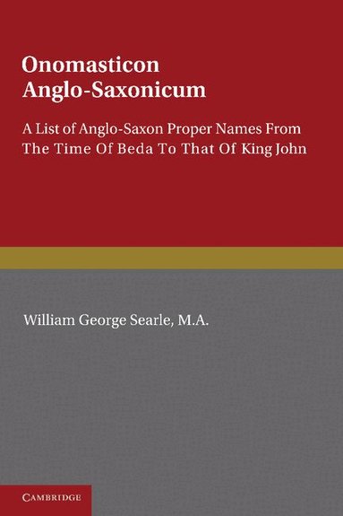 William George Searle - Onomasticon Anglo-Saxonicum, Häftad