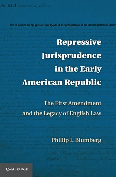 bokomslag Repressive Jurisprudence in the Early American Republic