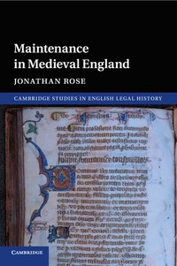 bokomslag Maintenance in Medieval England