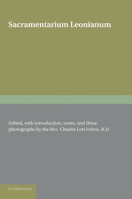 Charles Lett Feltoe - Sacramentarium Leonianum, Häftad