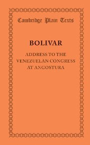 bokomslag Address to the Venezuelan Congress at Angostura