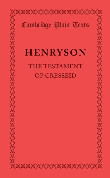 bokomslag The Testament of Cresseid