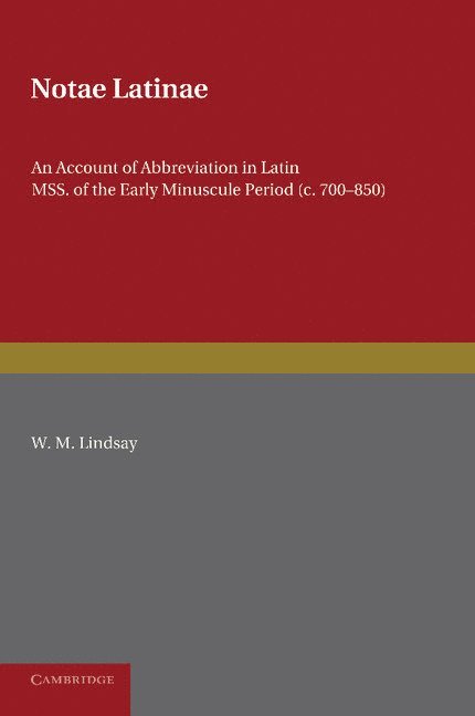 W. M. Lindsay - Notae Latinae, Häftad