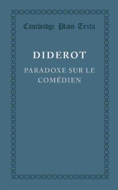 bokomslag Paradoxe sur le Comedien