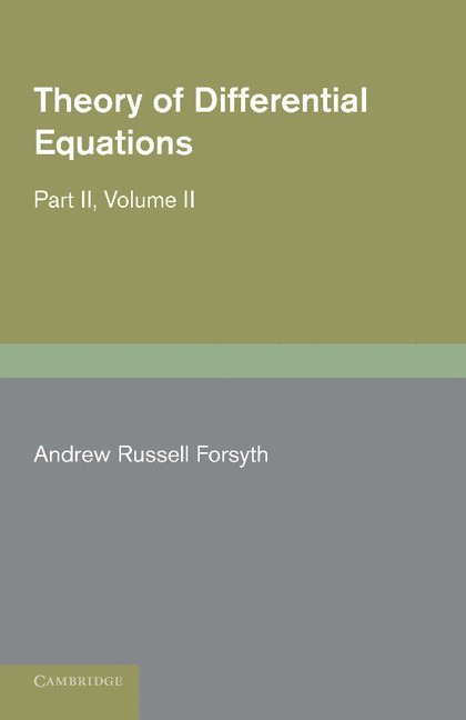 Andrew Russell Forsyth - Theory of Differential Equations, Häftad