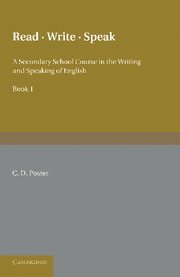 C. D. Poster - Read Write Speak: Volume 1, Häftad