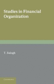 bokomslag Studies in Financial Organization