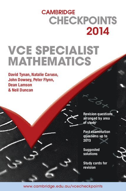 Cambridge Checkpoints VCE Specialist Mathematics 2014 and Quiz Me More 1
