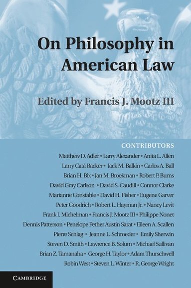 bokomslag On Philosophy in American Law