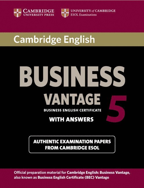 Cambridge English Business 5 Vantage Student's Book with Answers 1