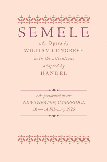 William Congreve, George Frideric Handel - Semele, Häftad