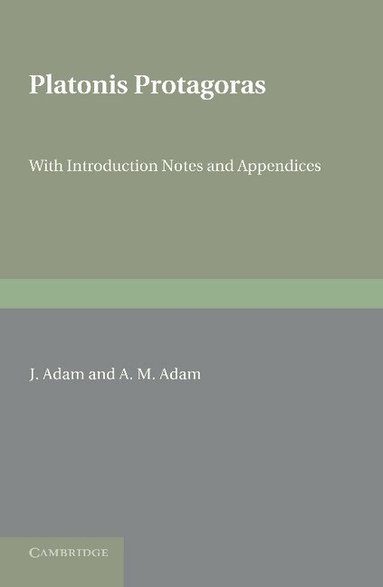Plato, J. Adam, A. M. Adam - Platonis Protagoras, Häftad