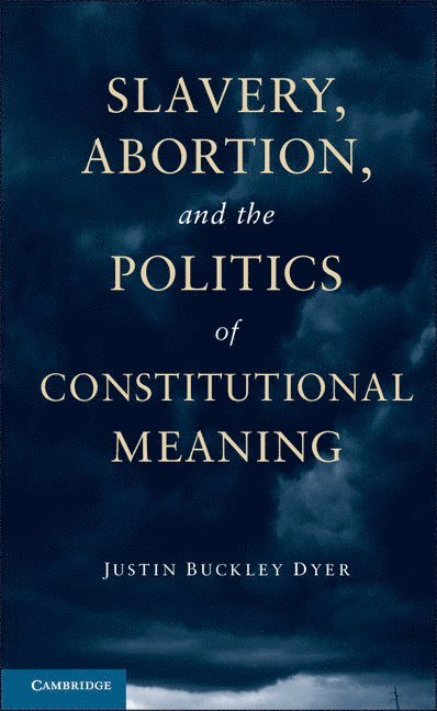 Justin Buckley Dyer, Columbia) Dyer, Justin Buckley (University of Missouri - Slavery, Abortion, and the Politics of Constitutional Meaning, Häftad