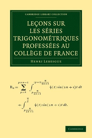 bokomslag Leons sur les Sries Trigonomtriques Profssees au College de France