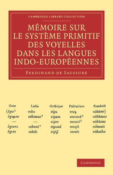 bokomslag Memoire Sur Le Systeme Primitif Des Voyelles Dans Les Langues Indo-Europeennes