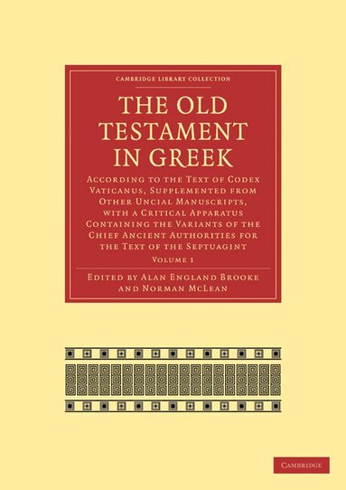 Alan England Brooke - The Old Testament in Greek, Häftad