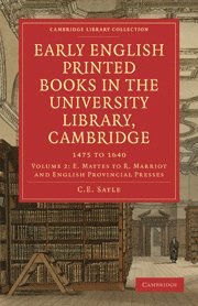 Early English Printed Books in the University Library, Cambridge 1