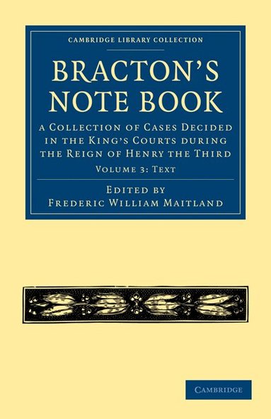 Henry de Bracton, Frederic William Maitland - Bracton's Note Book, Häftad