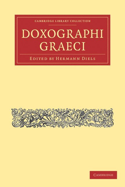 Hermann Diels, Diels Hermann - Doxographi Graeci, Häftad