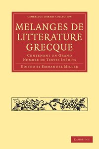 bokomslag Mlanges de Littrature Grecque