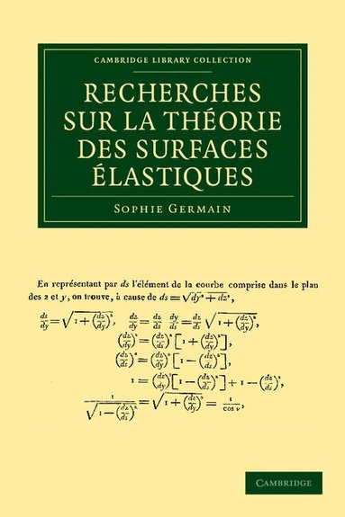Sophie Germain - Recherches sur la théorie des surfaces élastiques, Häftad
