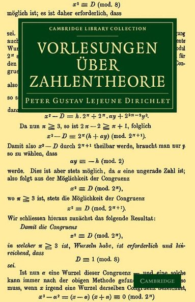 Peter Gustav Lejeune Dirichlet, R. Dedekind - Vorlesungen uber Zahlentheorie, Häftad