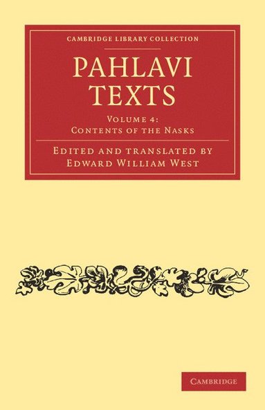 bokomslag Pahlavi Texts - Volume 4